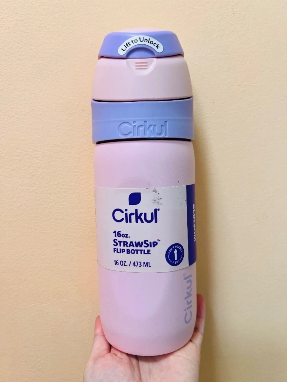 Cirkul 16oz StrawSip Flip Bottle, Blossom (Pink)
